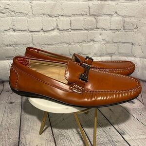 Stacy Adams men's British Tan leather driving loafers size 14 M